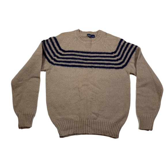 Gant Sweaters | Vintage Gant The Rugger 100% Shetland Wool Knit Sweater. Tan and BLUE. Size XL | Color: Blue/Tan | Size: XL | Timelesstrendyv's Closet